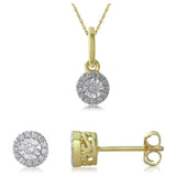 Argos Revere 9ct Gold 0.15ct Diamond Earring and Pendant Set- Buy online at McGrocer