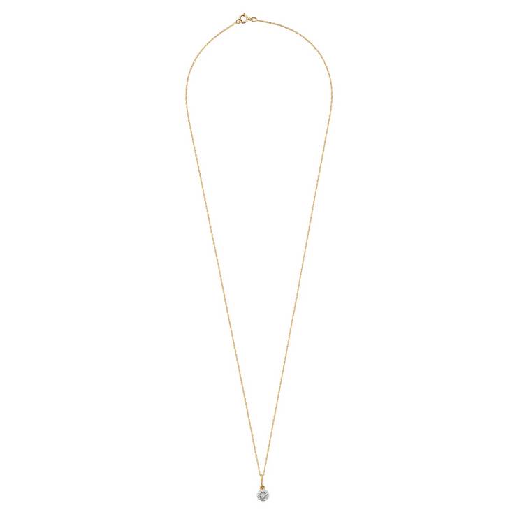 Revere 9ct gold 0.15ct diamond earring and pendant set, UK version