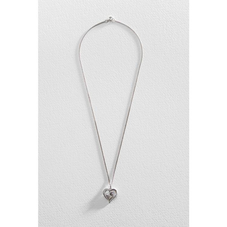 Moon & Back silver mum and child necklace, imported from the UK