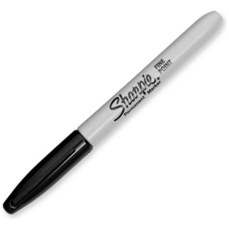 Sharpie fine tip permanent markers black 5 pack, UK version