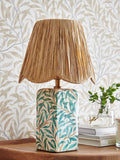 Clarke and Clarke teal white Willow Boughs lamp (British brand)