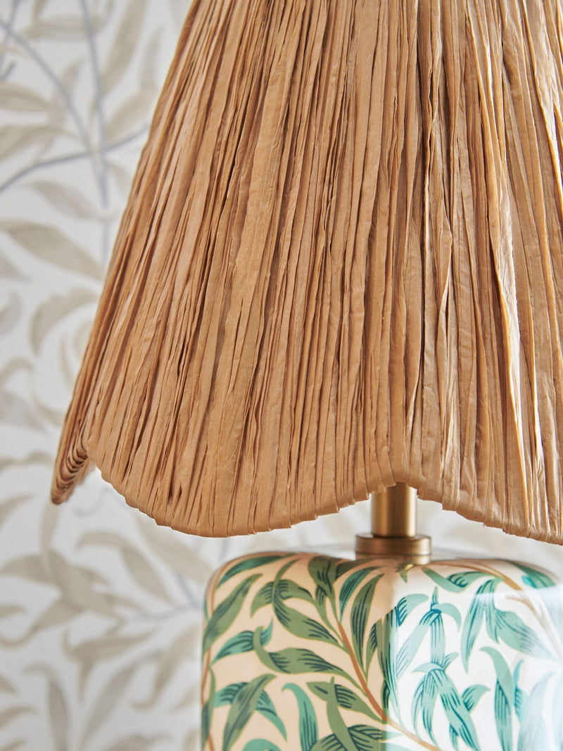 Clarke and Clarke teal white Willow Boughs lamp (British brand)