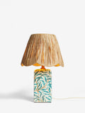 Clarke and Clarke teal white Willow Boughs lamp (British brand)