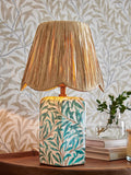 Clarke and Clarke teal white Willow Boughs lamp (British brand)