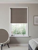 Next Next Solstice Chocolate Brown Made to Measure Blackout Roller Blind- Buy online at McGrocer