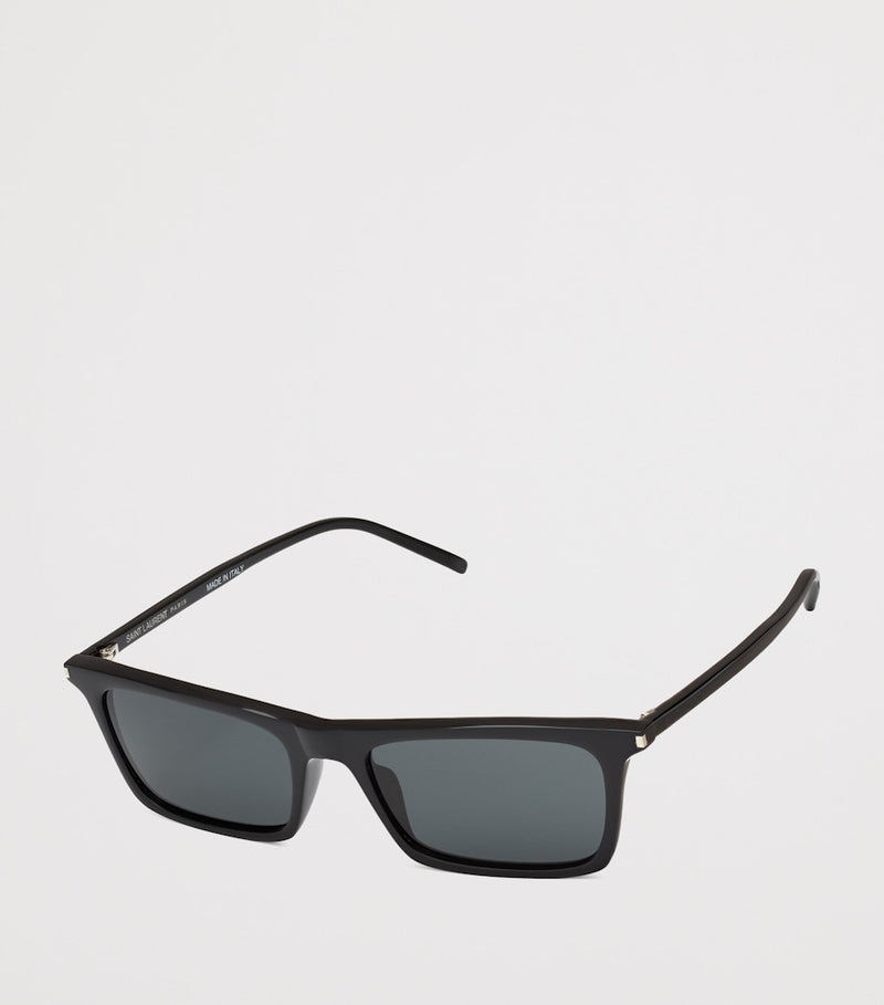 Saint Laurent Betty square sunglasses in black acetate, imported from the UK