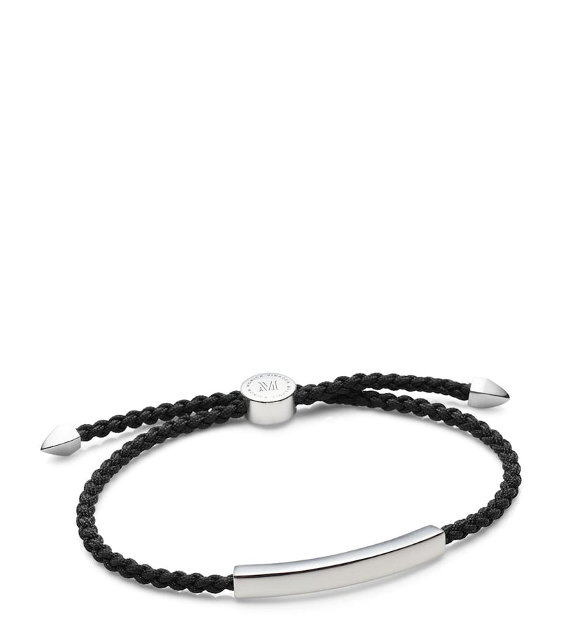 Monica Vinader woven friendship bracelet with sterling silver charm, UK version