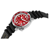 Citizen Eco-Drive dive watch with red dial and rubber strap (British brand)