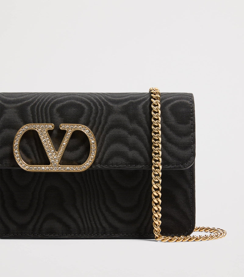 Valentino Garavani moiré VLogo chain wallet, imported from the UK