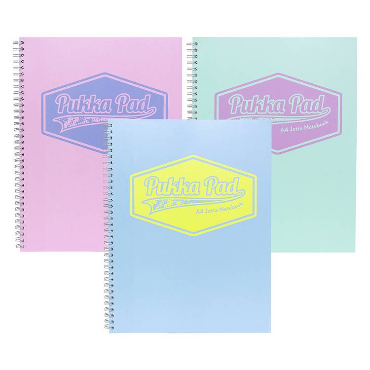 Pukka Pads A4 Jotta pastel notebook 3 pack, UK version