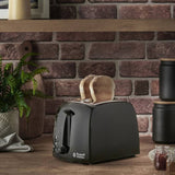 Russell Hobbs Textures 2 Slice Black Toaster, imported from the UK