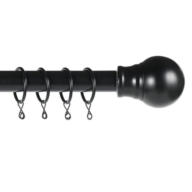 Argos Home black extendable curtain pole 110-300cm - British product