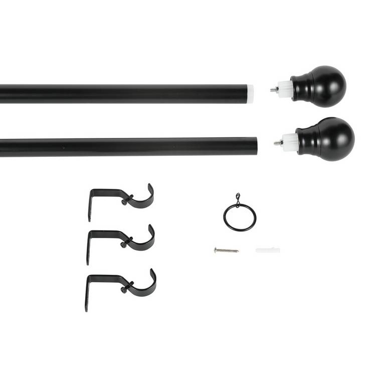 Argos Home black extendable curtain pole 110-300cm - British product