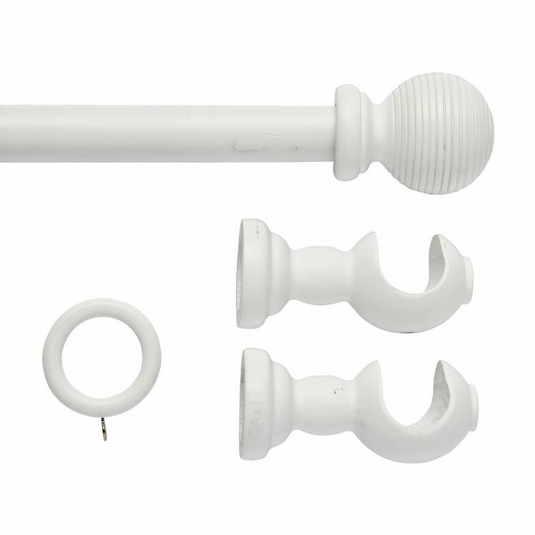 Argos Home white wooden curtain pole 240cm - British product