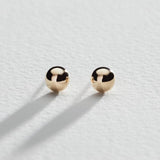 Revere gold ball stud earrings 6mm (British brand)