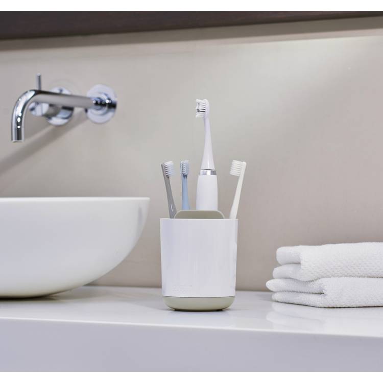 Joseph Joseph Duo toothbrush caddy white plastic, UK version
