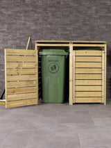 Next Charles Bentley Natural Wood Double Wheelie Bin Garden Storage Unit 10cm x 10cm x 10cm- Buy online at McGrocer