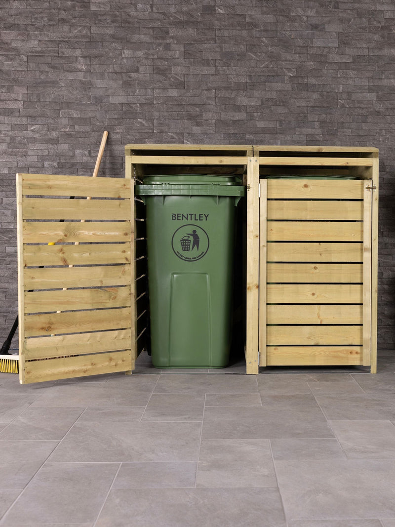 Charles Bentley wooden double bin storage unit 10x10x10cm, imported from the UK