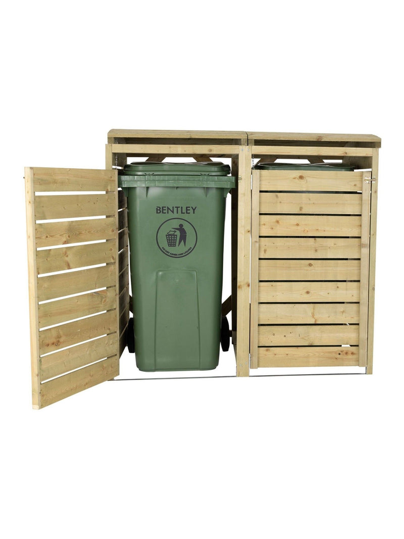 Charles Bentley wooden double bin storage unit 10x10x10cm, imported from the UK
