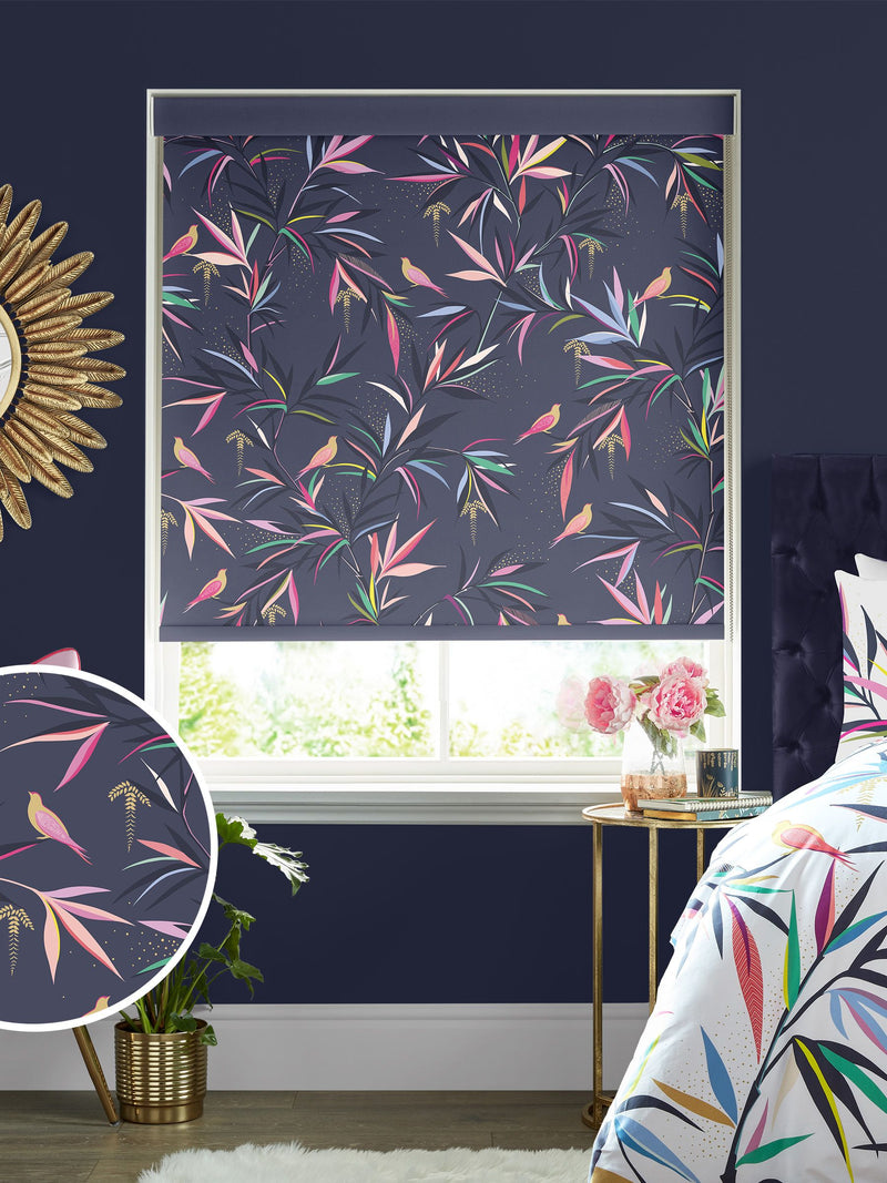 Sara Miller Smokey Blue made to measure roller blind (British brand)
