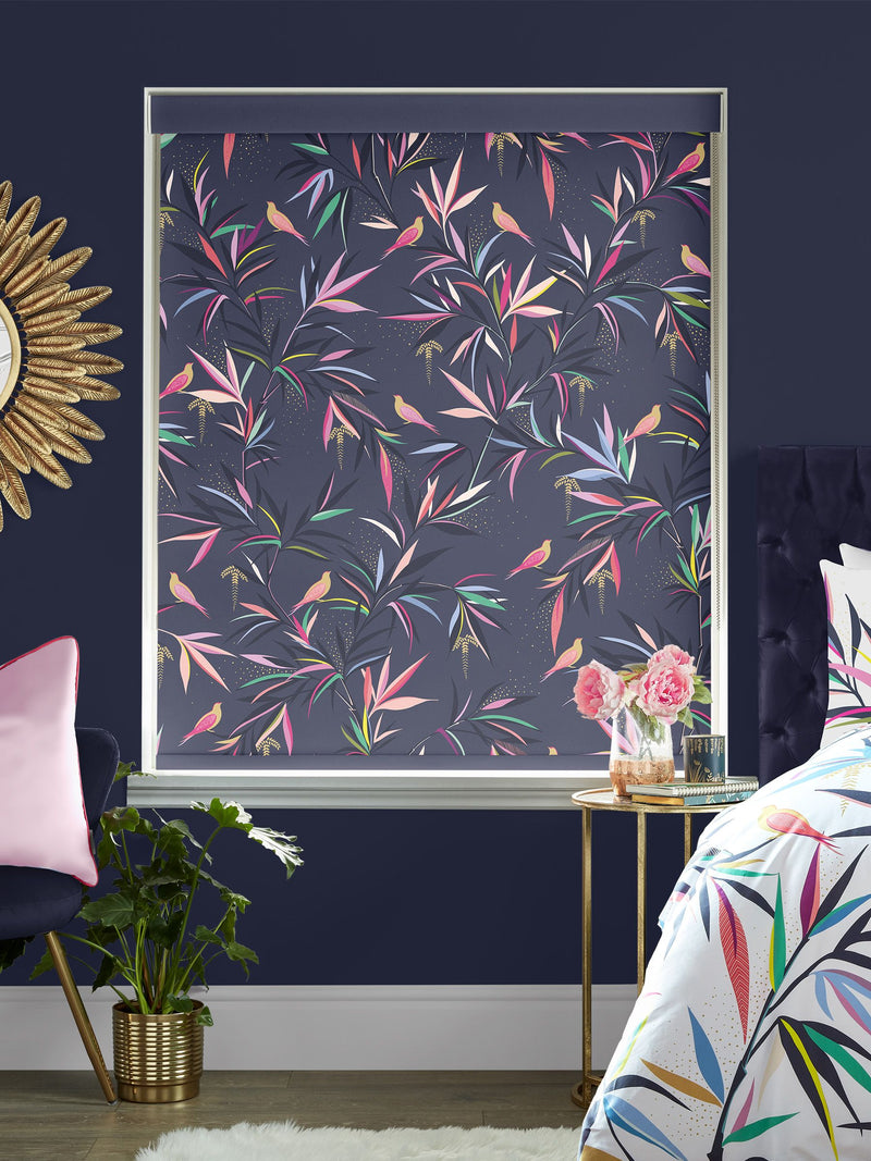 Sara Miller Smokey Blue made to measure roller blind (British brand)
