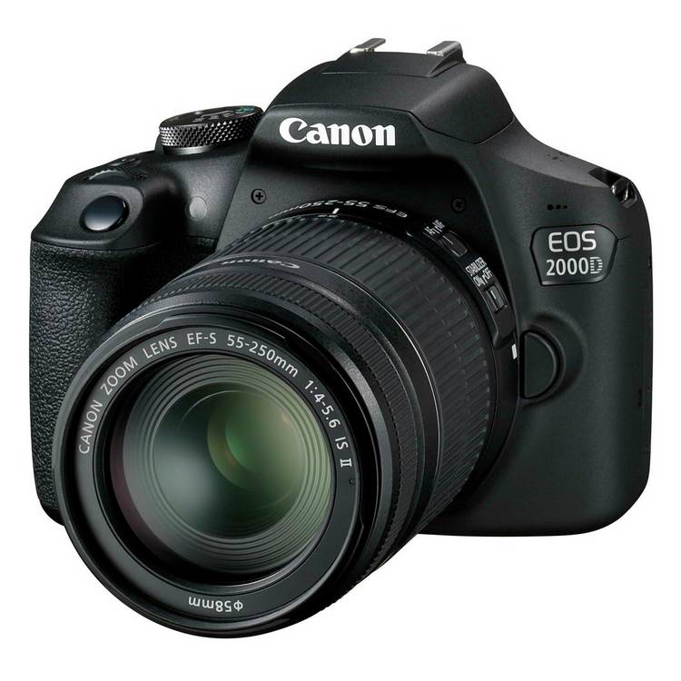 Canon EOS 2000D DSLR camera with 18-55mm lens kit, UK version