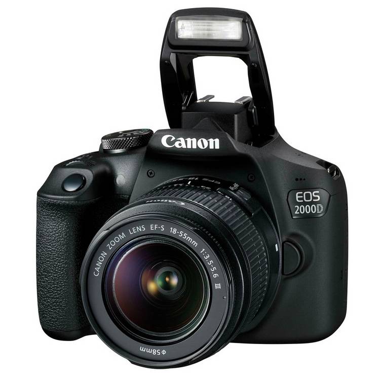 Canon EOS 2000D DSLR camera with 18-55mm lens kit, UK version