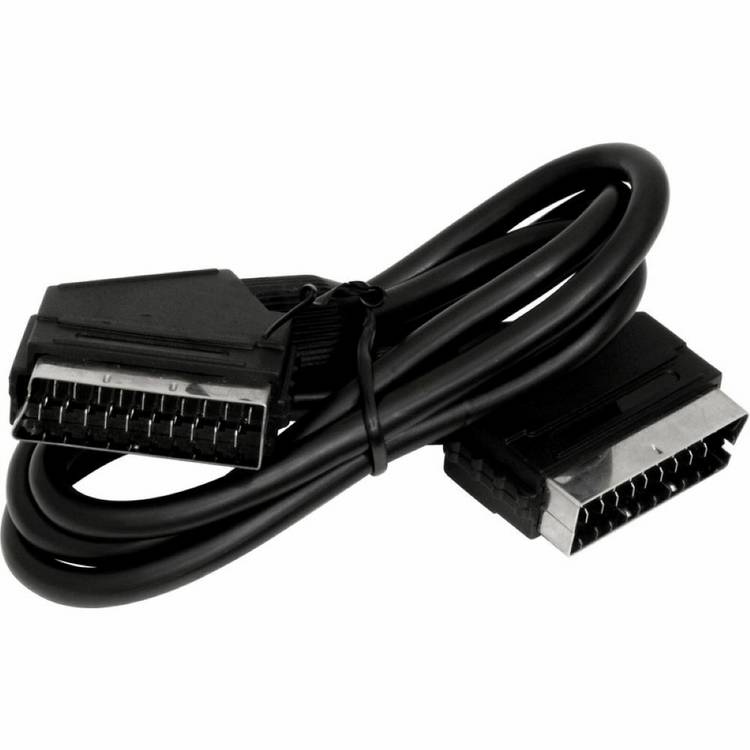 Argos black 1.5m Scart lead, imported from the UK