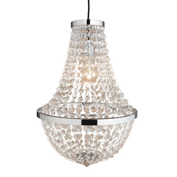 Argos Home chandelier pendant shade chrome 44cm - British product