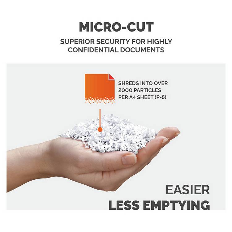 Fellowes micro cut shredder 10M 10 sheet 19 litre, imported from the UK