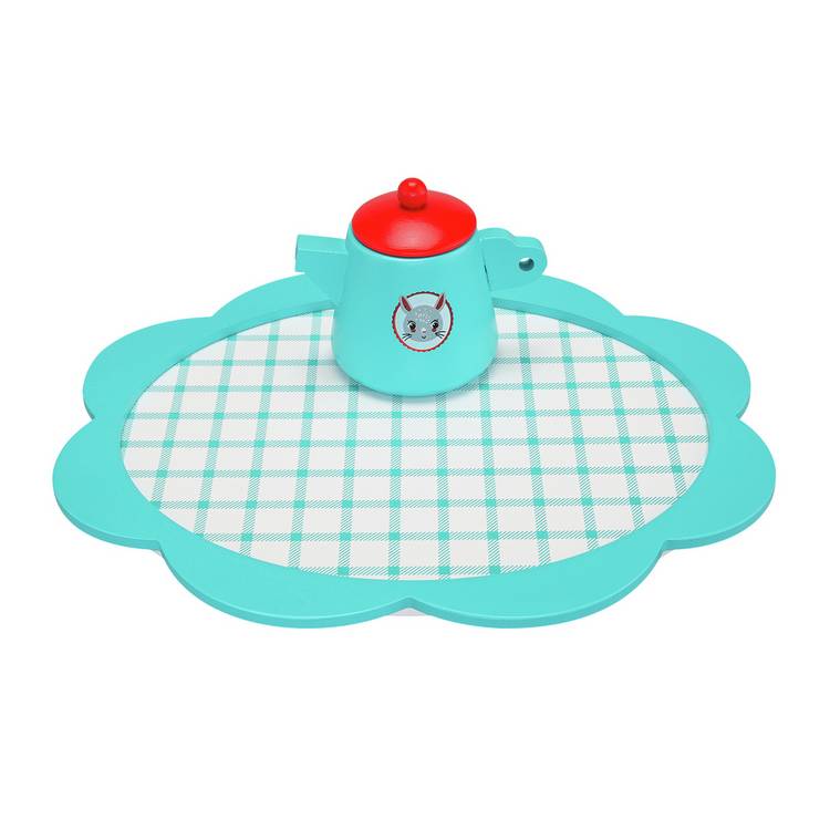 Chad Valley wooden tea set playset with accessories, UK version