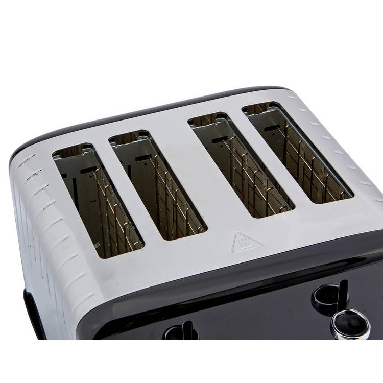 Cookworks Pyramid 4 Slice Toaster in Black, imported from the UK