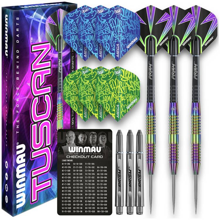 Winmau Tuscan 24g Urban Grip darts set, imported from the UK