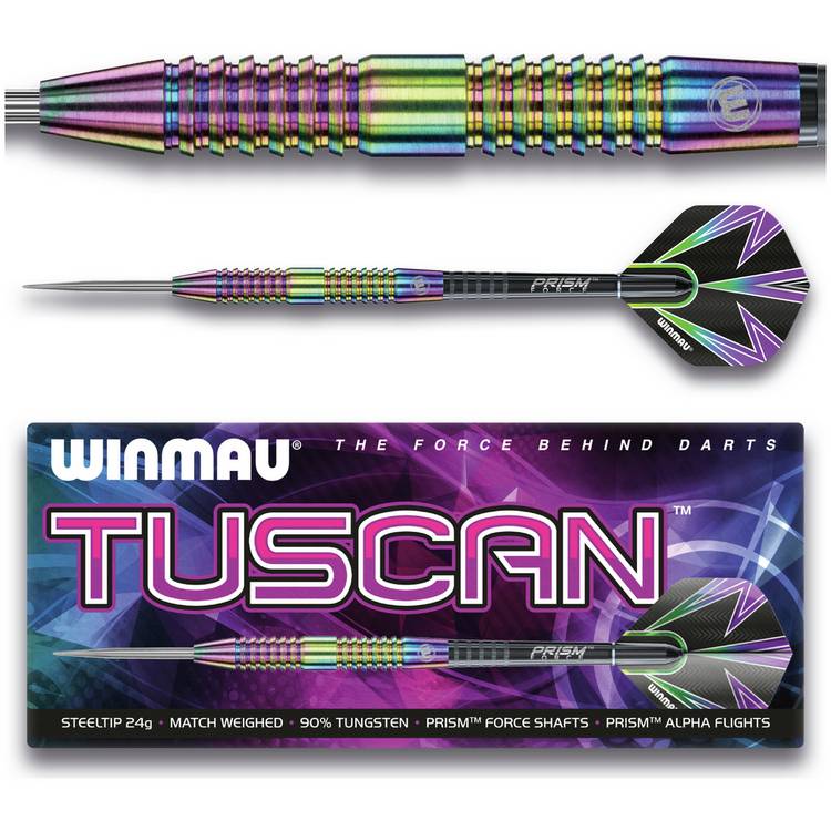 Winmau Tuscan 24g Urban Grip darts set, imported from the UK