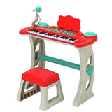Chad Valley red keyboard stand and stool set, UK version