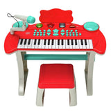 Chad Valley red keyboard stand and stool set, UK version