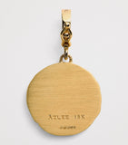 Azlee phoenix coin charm in 18k yellow gold with diamonds, UK version