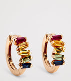 Suzanne Kalan rainbow sapphire huggie earrings, UK version