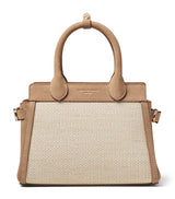 Harrods Aspinal of London Mini Raffia-Suede Savannah Top-Handle Bag- Buy online at McGrocer
