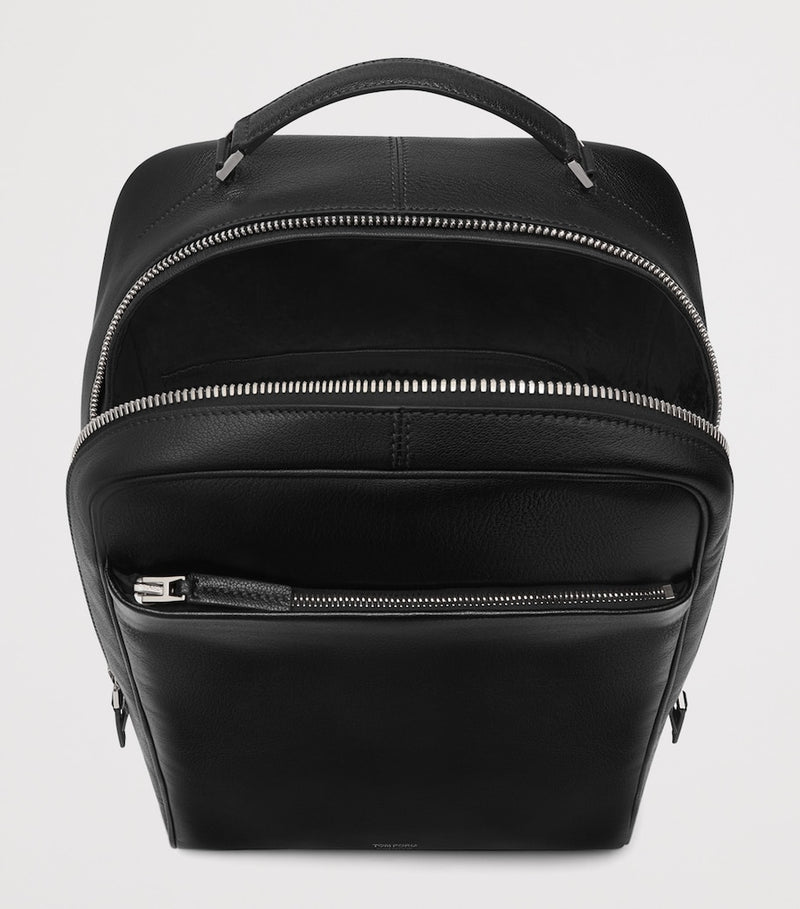 TOM FORD leather backpack with silver-tone hardware (British brand)