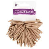 Superdrug Superdrug Hair Bands Assorted Blonde Pack of 70- Buy online at McGrocer