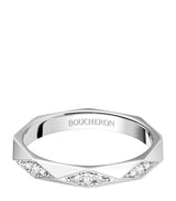 Harrods Boucheron Facette Platinum and Diamond Wedding Band - 2.8mm- Buy online at McGrocer