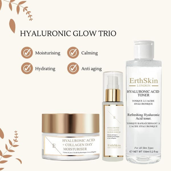 ErthSkin Timeless Glow Regimen Set Hyaluronic Acid Skin Care - British product