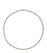 Harrods Jennifer Meyer Yellow Gold Diamond and Turquoise Four-Prong Tennis Bracelet- Buy online at McGrocer