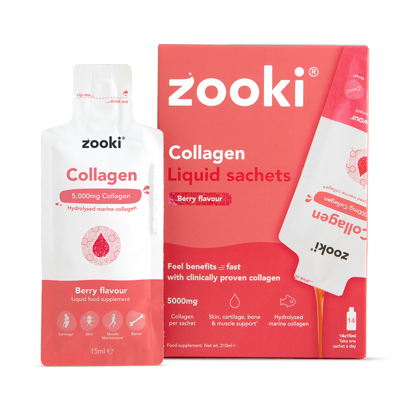 Zooki marine collagen 5000mg berry flavour sachets (British brand)