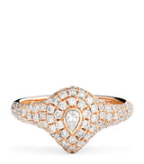 Harrods Jacquie Aiche Rose Gold and Diamond Teardrop Signet Ring- Buy online at McGrocer