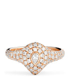 Jacquie Aiche rose gold diamond teardrop signet ring, imported from the UK