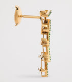 Suzanne Kalan yellow gold and emerald wishbone earrings, UK version