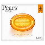 ASDA Pears Transparent Soap Bar with Natural Oils 4 x 100g- Buy online at McGrocer