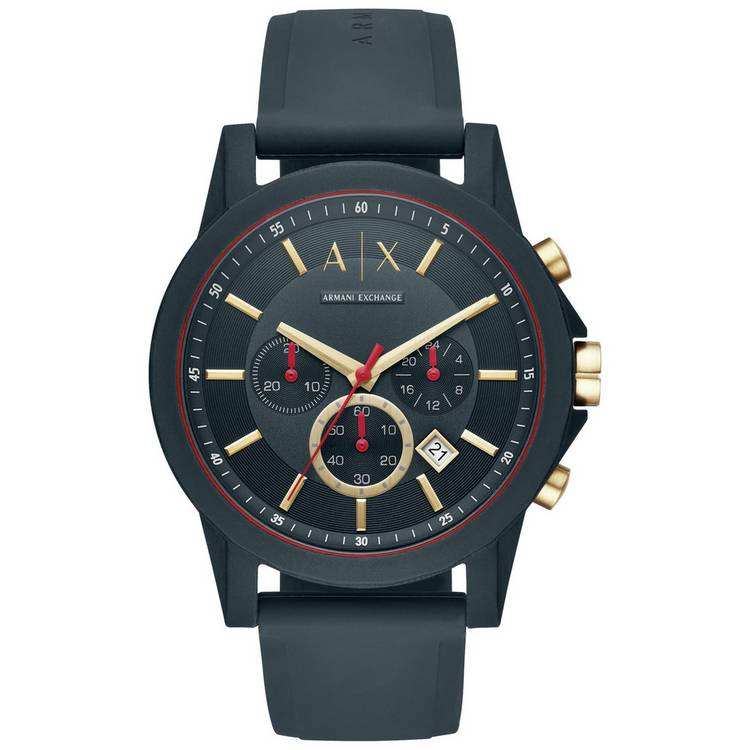 Armani Exchange blue silicone strap watch (British brand)